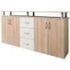 ARGONAUTA ITALIA Buffet Mobile 4 Portes 3 Tiroirs Coloris Chêne Sonoma 155x35xh.83 Cm