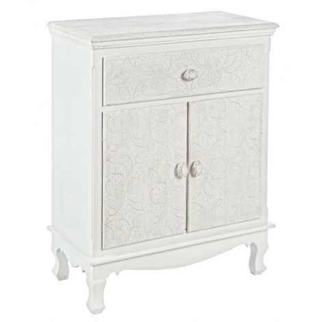 BIZZOTTO Meuble En MDF Avec Deux Portes Et Un Tiroir Blanc CLORINE 60x30x H78 Cm 1 BIZZOTTO Meuble En MDF Avec Deux Portes Et Un Tiroir Blanc CLORINE 60x30x H78 Cm