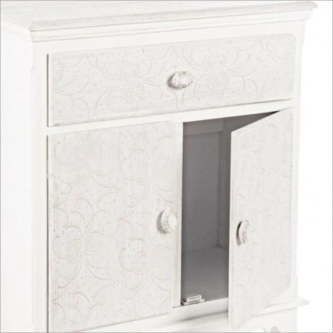 BIZZOTTO Meuble En MDF Avec Deux Portes Et Un Tiroir Blanc CLORINE 60x30x H78 Cm 5 BIZZOTTO Meuble En MDF Avec Deux Portes Et Un Tiroir Blanc CLORINE 60x30x H78 Cm – Image 5