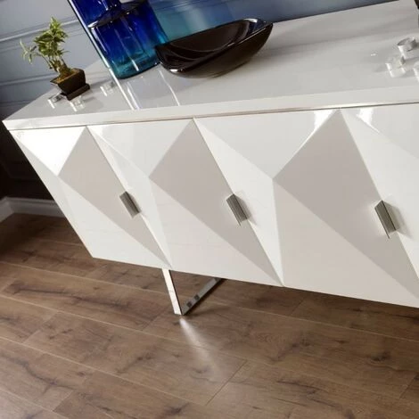 ARGONAUTA Buffet Blanc à Quatre Portes ENZIO 208x53x H84 Cm 2 ARGONAUTA Buffet Blanc à Quatre Portes ENZIO 208x53x H84 Cm – Image 2
