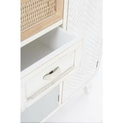BIZZOTTO Buffet Trois Portes Et Deux Tiroirs En Bois Blanc CLOTILDE 87x36x H80 Cm -Buffet et enfilade Soldes 42837325 4