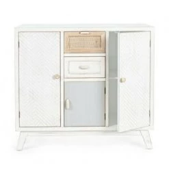 BIZZOTTO Buffet Trois Portes Et Deux Tiroirs En Bois Blanc CLOTILDE 87x36x H80 Cm -Buffet et enfilade Soldes 42837325 5