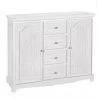 BIZZOTTO Buffet En MDF Deux Portes Quatre Tiroirs Bianca BLANC 100x40x H80 Cm