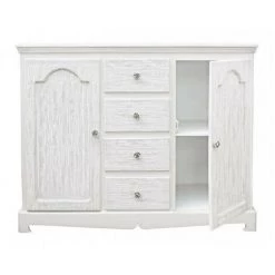 BIZZOTTO Buffet En MDF Deux Portes Quatre Tiroirs Bianca BLANC 100x40x H80 Cm 7 BIZZOTTO Buffet En MDF Deux Portes Quatre Tiroirs Bianca BLANC 100x40x H80 Cm -Buffet et enfilade Soldes 42837329 4