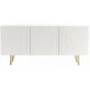 MILIBOO Buffet Design Blanc Et Doré 3 Portes L160 Cm OZEN - Blanc