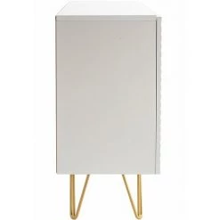 MILIBOO Buffet Design Blanc Et Doré 3 Portes L160 Cm OZEN - Blanc -Buffet et enfilade Soldes 43110540 4