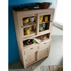 MASSIVMOEBEL24.DE Buffet 110x45 Acacia Blanchi Blanc NATURE WHITE #64 - Brun Clair 5 MASSIVMOEBEL24.DE Buffet 110x45 Acacia Blanchi Blanc NATURE WHITE #64 - Brun Clair -Buffet et enfilade Soldes 43589614 2