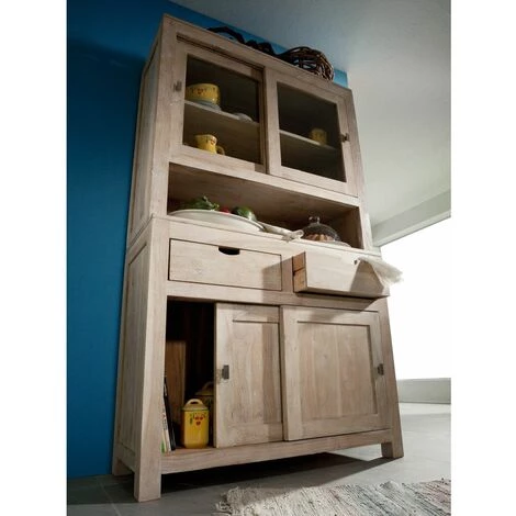 MASSIVMOEBEL24.DE Buffet 110x45 Acacia Blanchi Blanc NATURE WHITE #64 - Brun Clair 3 MASSIVMOEBEL24.DE Buffet 110x45 Acacia Blanchi Blanc NATURE WHITE #64 - Brun Clair – Image 3