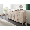 MASSIVMOEBEL24.DE Buffet 180x45 Acacia Blanchi Blanc NATURE WHITE #84 - Brun Clair