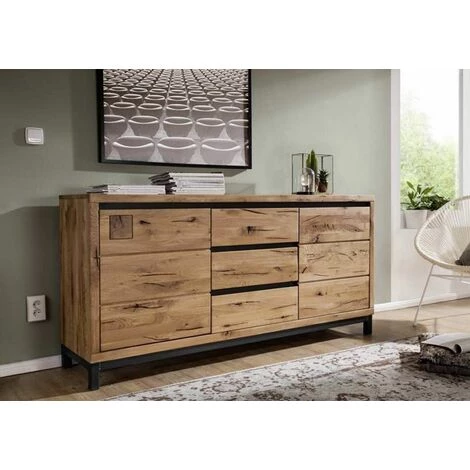 MASSIVMOEBEL24.DE Buffet 175x45 Chêne Sauvage Huilé Bois Naturel VILLANDERS #109 - Nature 1 MASSIVMOEBEL24.DE Buffet 175x45 Chêne Sauvage Huilé Bois Naturel VILLANDERS #109 - Nature