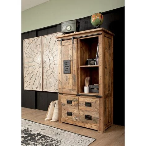 MASSIVMOEBEL24.DE Étagère 90x45 Manguier Laqué Bois Naturel RAILWAY #113 - Nature 1 MASSIVMOEBEL24.DE Étagère 90x45 Manguier Laqué Bois Naturel RAILWAY #113 - Nature