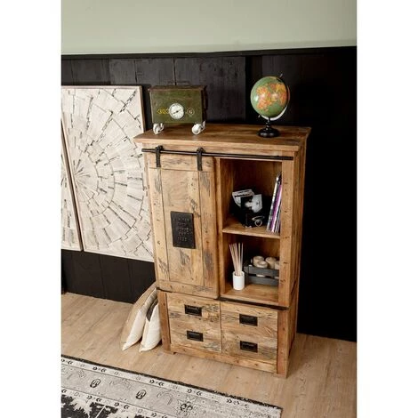 MASSIVMOEBEL24.DE Étagère 90x45 Manguier Laqué Bois Naturel RAILWAY #113 - Nature 2 MASSIVMOEBEL24.DE Étagère 90x45 Manguier Laqué Bois Naturel RAILWAY #113 - Nature – Image 2