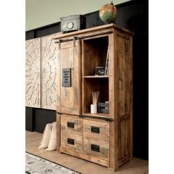 MASSIVMOEBEL24.DE Étagère 90x45 Manguier Laqué Bois Naturel RAILWAY #113 - Nature 5 MASSIVMOEBEL24.DE Étagère 90x45 Manguier Laqué Bois Naturel RAILWAY #113 - Nature -Buffet et enfilade Soldes 43590014 3