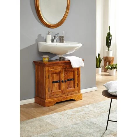 MASSIVMOEBEL24.DE Meuble Lavabo 66x30 Acacia Laqué Miel OXFORD #01007 - Brun 1 MASSIVMOEBEL24.DE Meuble Lavabo 66x30 Acacia Laqué Miel OXFORD #01007 - Brun