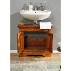 MASSIVMOEBEL24.DE Meuble Lavabo 66x30 Acacia Laqué Miel OXFORD #01007 - Brun 5 MASSIVMOEBEL24.DE Meuble Lavabo 66x30 Acacia Laqué Miel OXFORD #01007 - Brun -Buffet et enfilade Soldes 43590176 3
