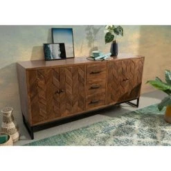 MASSIVMOEBEL24.DE Buffet 183x46 Manguier Laqué Brun STILMÖBEL #106 - Brun -Buffet et enfilade Soldes 43590197 2