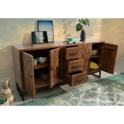 MASSIVMOEBEL24.DE Buffet 183x46 Manguier Laqué Brun STILMÖBEL #106 - Brun -Buffet et enfilade Soldes 43590197 3