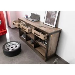 MASSIVMOEBEL24.DE Buffet 153x40 Manguier Laqué Brun HEAVY INDUSTRY #251 - Nature -Buffet et enfilade Soldes 43590250 3