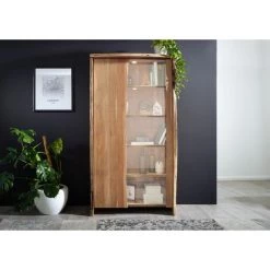 MASSIVMOEBEL24.DE Vitrine 105x45 Acacia Laqué Bois Naturel PURE ACACIA #711 - Nature -Buffet et enfilade Soldes 43590406 2