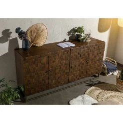 MASSIVMOEBEL24.DE Buffet 178x46 Manguier Laqué Brun STILMÖBEL #128 - Brun -Buffet et enfilade Soldes 43590409 2