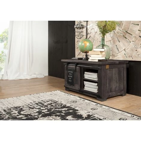 MASSIVMOEBEL24.DE Coffre 76x51 Manguier Laqué Gris RAILWAY #234 - Gris 1 MASSIVMOEBEL24.DE Coffre 76x51 Manguier Laqué Gris RAILWAY #234 - Gris