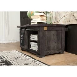 MASSIVMOEBEL24.DE Coffre 76x51 Manguier Laqué Gris RAILWAY #234 - Gris 5 MASSIVMOEBEL24.DE Coffre 76x51 Manguier Laqué Gris RAILWAY #234 - Gris -Buffet et enfilade Soldes 43590582 3