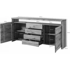 MASSIVMOEBEL24.DE Buffet 210x45 Chêne Sauvage Huilé Bois Naturel PURE OAK #701 - Nature -Buffet et enfilade Soldes 43590688 5