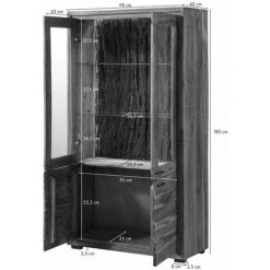 MASSIVMOEBEL24.DE Vitrine 98x40 Acacia Laqué Bois Naturel BARK #108 - Nature -Buffet et enfilade Soldes 43590714 5