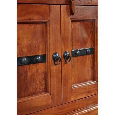 MASSIVMOEBEL24.DE Meuble Lavabo 66x30 Acacia Laqué Nougat OXFORD #1007 - Marron Foncé 3 MASSIVMOEBEL24.DE Meuble Lavabo 66x30 Acacia Laqué Nougat OXFORD #1007 - Marron Foncé – Image 3