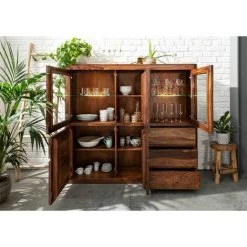 MASSIVMOEBEL24.DE Buffet 166x40 Palissandre Ciré Noisette TORONTO #204 - Brun -Buffet et enfilade Soldes 43597698 3