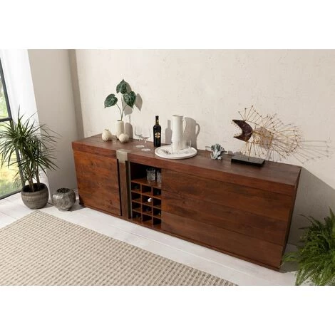 MASSIVMOEBEL24.DE Buffet 215x45 Manguier Laqué Brun AMSTERDAM #29 - Brun 2 MASSIVMOEBEL24.DE Buffet 215x45 Manguier Laqué Brun AMSTERDAM #29 - Brun – Image 2