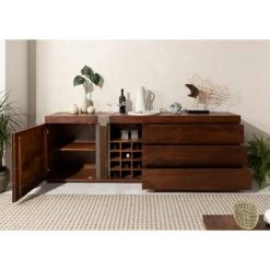 MASSIVMOEBEL24.DE Buffet 215x45 Manguier Laqué Brun AMSTERDAM #29 - Brun 5 MASSIVMOEBEL24.DE Buffet 215x45 Manguier Laqué Brun AMSTERDAM #29 - Brun -Buffet et enfilade Soldes 43597796 3