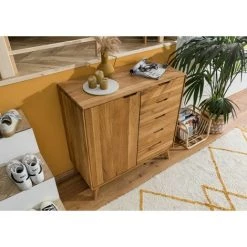 MASSIVMOEBEL24.DE Buffet 90x40 Chêne Sauvage Huilé Bois Naturel MALMÖ #22 - Nature -Buffet et enfilade Soldes 43597831 2