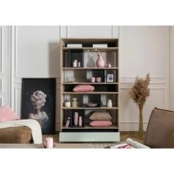 MASSIVMOEBEL24.DE Étagère 111x40 Acacia Laqué Gris-Blanc CHICAGO #11 - Nature 7 MASSIVMOEBEL24.DE Étagère 111x40 Acacia Laqué Gris-Blanc CHICAGO #11 - Nature -Buffet et enfilade Soldes 43597865 3