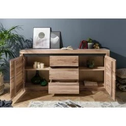 MASSIVMOEBEL24.DE Buffet 185x45 Chênes Sauvage Et Lombard Huilé Bianco MONTREUX #228 - Brun Clair -Buffet et enfilade Soldes 43597881 3