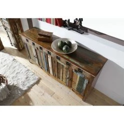 MASSIVMOEBEL24.DE Buffet 178x42 Bois De Récupération Laqué Multicolore NATURE OF SPIRIT #40 - Multicolore -Buffet et enfilade Soldes 43598355 3