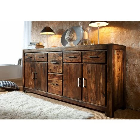 MASSIVMOEBEL24.DE Buffet 200x45 Palissandre Laqué Life Honey METRO LIFE #134 - Brun 2 MASSIVMOEBEL24.DE Buffet 200x45 Palissandre Laqué Life Honey METRO LIFE #134 - Brun – Image 2