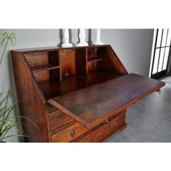 MASSIVMOEBEL24.DE Secrétaire 107x50 Acacia Laqué Nougat OXFORD #515 - Marron Foncé -Buffet et enfilade Soldes 43598369 3