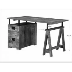 MASSIVMOEBEL24.DE Bureau 140x78 Manguier Laqué Bois Naturel RAILWAY #129 - Nature -Buffet et enfilade Soldes 43598483 4