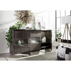 MASSIVMOEBEL24.DE Buffet 191x45 Acacia Laqué Gris Taupe PURE ACACIA #908 - Gris 5 MASSIVMOEBEL24.DE Buffet 191x45 Acacia Laqué Gris Taupe PURE ACACIA #908 - Gris -Buffet et enfilade Soldes 43598518 3