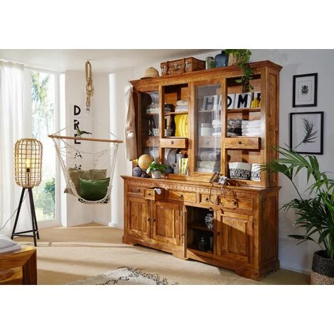 MASSIVMOEBEL24.DE Buffet 204x50 Acacia Laqué Miel OXFORD #0340 - Brun 3 MASSIVMOEBEL24.DE Buffet 204x50 Acacia Laqué Miel OXFORD #0340 - Brun – Image 3