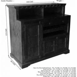 MASSIVMOEBEL24.DE Meuble Bar 140x66 Acacia Laqué Nougat OXFORD #903 - Marron Foncé 7 MASSIVMOEBEL24.DE Meuble Bar 140x66 Acacia Laqué Nougat OXFORD #903 - Marron Foncé -Buffet et enfilade Soldes 43598608 4