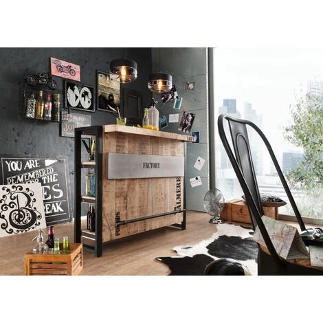 MASSIVMOEBEL24.DE Meuble Bar 120x45 Manguier Brut Imprimé Bois Naturel FACTORY #140 - Nature 1 MASSIVMOEBEL24.DE Meuble Bar 120x45 Manguier Brut Imprimé Bois Naturel FACTORY #140 - Nature
