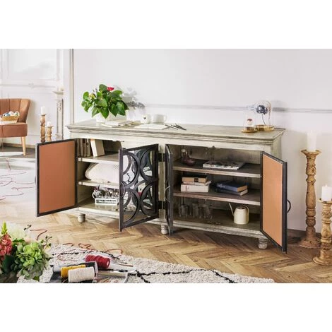 MASSIVMOEBEL24.DE Buffet 183x46 Manguier Laqué Gris HERMITAGE #116 - Nature 3 MASSIVMOEBEL24.DE Buffet 183x46 Manguier Laqué Gris HERMITAGE #116 - Nature – Image 3