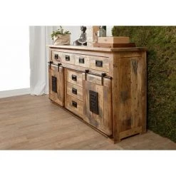 MASSIVMOEBEL24.DE Buffet 150x45 Manguier Laqué Bois Naturel RAILWAY #119 - Nature 6 MASSIVMOEBEL24.DE Buffet 150x45 Manguier Laqué Bois Naturel RAILWAY #119 - Nature -Buffet et enfilade Soldes 43598988 3