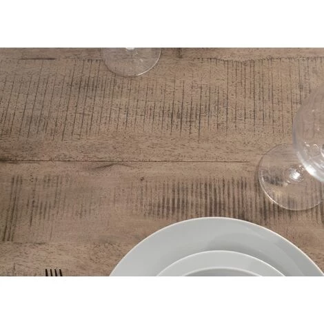 MASSIVMOEBEL24.DE Table à Manger 190x90 Manguier Laqué Brun HEAVY INDUSTRY #201 - Nature 3 MASSIVMOEBEL24.DE Table à Manger 190x90 Manguier Laqué Brun HEAVY INDUSTRY #201 - Nature – Image 3