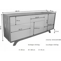 MASSIVMOEBEL24.DE Buffet 185x45 Acacia Laqué Brun Crême TROMSO #009 - Brun 7 MASSIVMOEBEL24.DE Buffet 185x45 Acacia Laqué Brun Crême TROMSO #009 - Brun -Buffet et enfilade Soldes 43599206 4