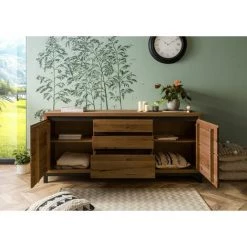 MASSIVMOEBEL24.DE Buffet 190x45 Chêne Sauvage Huilé Tabacco Brown VILLANDERS #351 - Brun -Buffet et enfilade Soldes 43599276 3