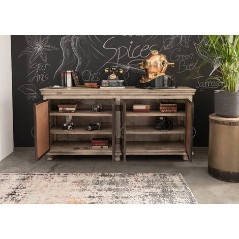 MASSIVMOEBEL24.DE Buffet 183x46 Manguier Laqué Brun HERMITAGE #110 - Nature 3 MASSIVMOEBEL24.DE Buffet 183x46 Manguier Laqué Brun HERMITAGE #110 - Nature – Image 3