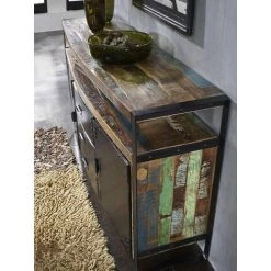 MASSIVMOEBEL24.DE Buffet 150x43 Bois De Récupération Laqué Multicolore INDUSTRIAL #06 - Multicolore -Buffet et enfilade Soldes 43600417 2